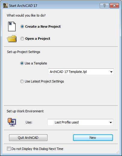 ArchiCAD - Create a New Project or to Open a Project